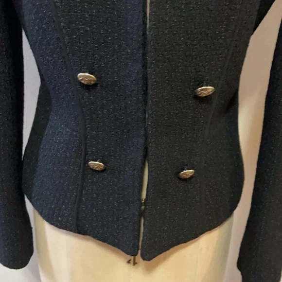 Mango MNG Black Tweed, Boucle Jacket - Picture 2 of 10